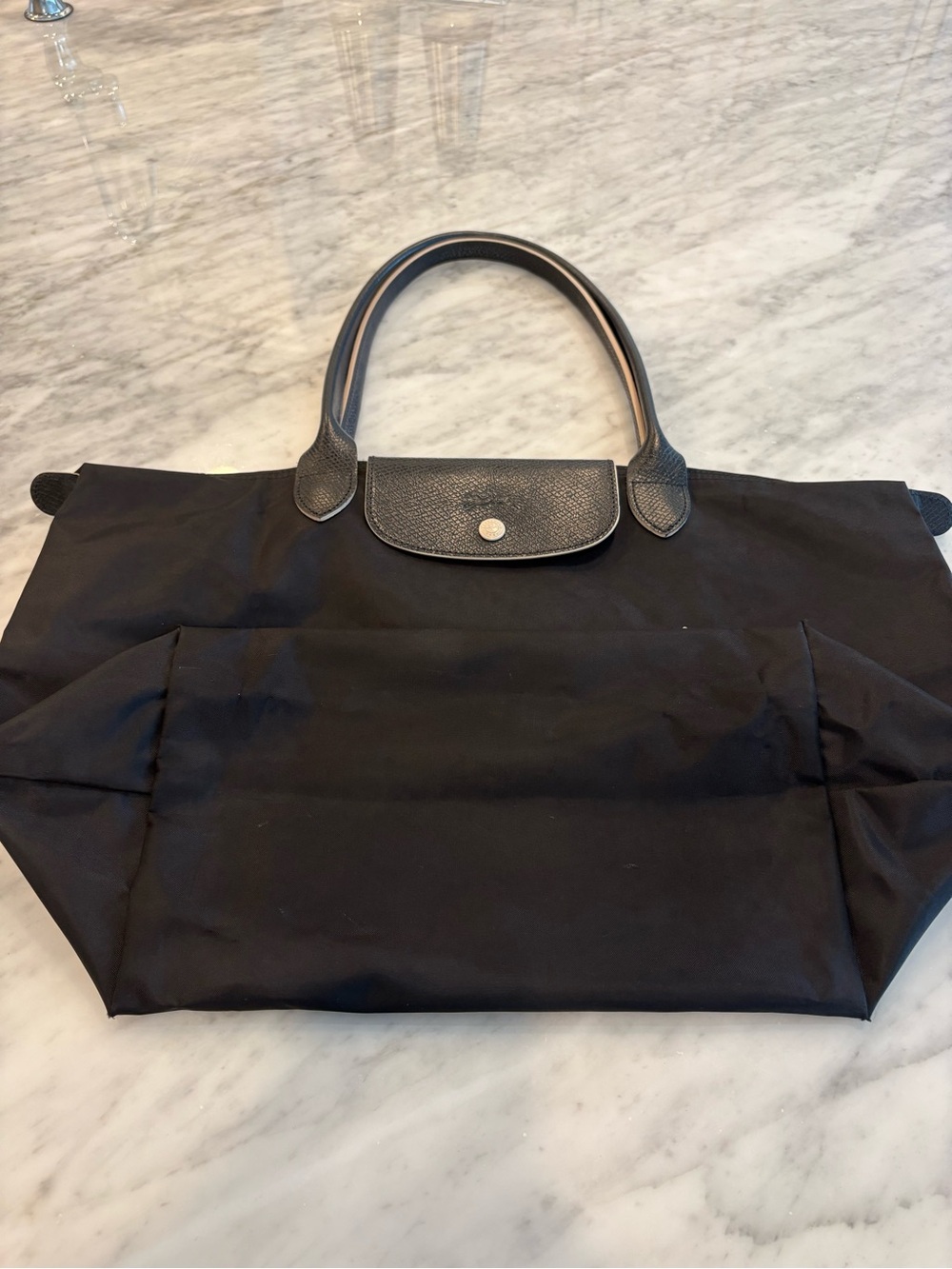 Longchamp Le Pliage Original Large Shopping Tote Bag in Black - Picture 3 of 7